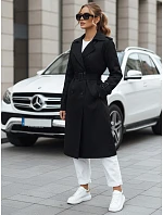 Dámsky dvojradový kabát TY5437 čierny - FashionStreet Dámsky dvojradový kabát TY5437 čierny - FashionStreet