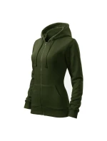 Dámska módna mikina na zips s kapucňou (vojenská)