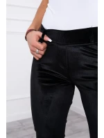 Velúrové nohavice čierne