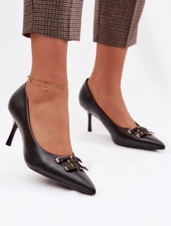 Lodičky s ozdobou Eko kůže Černé Fivara