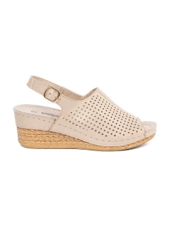 Klasické dámske sandále zlaté na klin