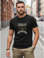 Pánske bavlnené tričko s vojenským motívom čierne FashionStreet NX0154R