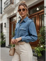 Dámska džínsová košeľa z lyocellu, ležérna, modrá, FashionStreet DY0493 Dámska džínsová košeľa z lyocellu, ležérna, modrá, FashionStreet DY0493