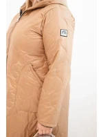 Dámske Plus veľkosť zimné prešívané bundy s kapucňou Camel