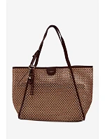 Pletená taška typu shopper s přívěskem Velká hnědá Mella