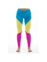 Dámske dlhé športové legíny Rio A6102 modrá/žltá/ružová - Litexo