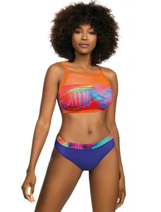 Dámske dvojdielne plavky S47N-33 Active Sport oranžová-tmavo modrá - Self Dámske dvojdielne plavky S47N-33 Active Sport oranžová-tmavo modrá - Self