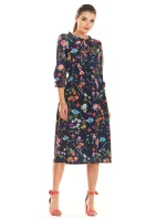 Denné šaty model M201 modré - kvetovaný vzor - Infinite You Denné šaty model M201 modré - kvetovaný vzor - Infinite You