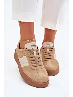 Dámske semišové tenisky SS2D4022 beige - Just Dare Dámske semišové tenisky SS2D4022 beige - Just Dare