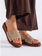 Trendy hnedé dámske ponožky bez podpätku