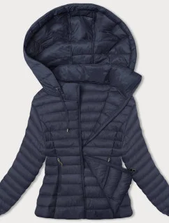 Tmavomodrá dámska prešívaná bunda pre prechodné obdobie (16M9101-215)