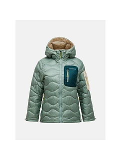 Dámska péřová bunda PEAK PERFORMANCE, model Helium Utility Down Hood Jacket, zelená farba