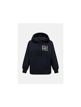 Dámska mikina PEAK PERFORMANCE W Terry Graphic Hood, čierna Dámska mikina PEAK PERFORMANCE W Terry Graphic Hood, čierna