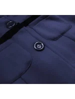 Tmavomodrá krátka dámska rozopínacia mikina (AMG-63)