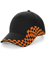 Beechfield B 159 5-panelová čiapka s kšiltom „Grand Prix“ 53.0159 čierna/oranžová