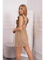 Šaty s volánikmi na bokoch ťava