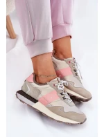 Dámske semišové tenisky Big Star HI-POLY SYSTEM - sivo-ružové