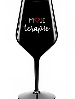MOJE TERAPIE - čierny nerozbitný pohár na víno 470 ml