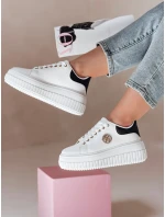 Dámske tenisky na platforme KITNOT bielo-čierne FashionStreet ZY0922
