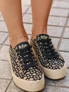 Wzorzyste Trampki Damskie Na Platformie Z Plecionką Lee Cooper LCW-25-08-3647L Czarne