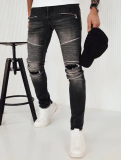 Pánske tmavosivé džínsové nohavice FashionStreet UX4151