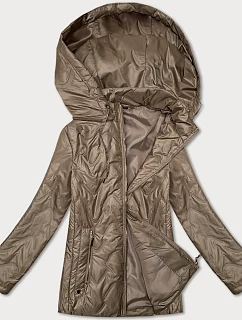Dámska prešívaná bunda S'West s odnímateľnou kapucňou Dark Beige (B8356-12)