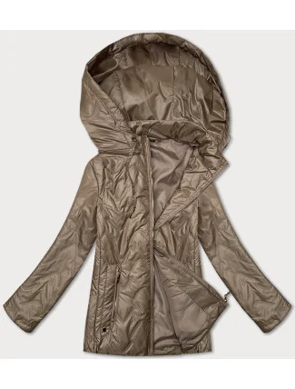 Tmavobéžová prešívaná dámska bunda s odnímateľnou kapucňou S'West (B8356-12) Tmavobéžová prešívaná dámska bunda s odnímateľnou kapucňou S'West (B8356-12)
