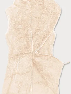 Béžová dámska plyšová vesta (HH005-34)