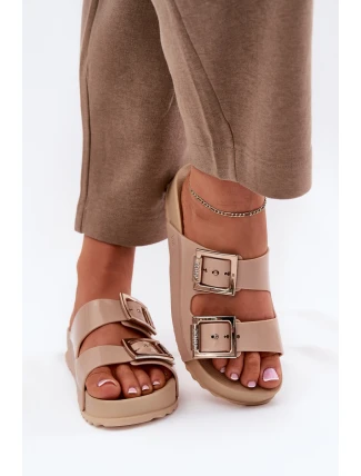 Damskie Klapki Gładkie Pachnące ZAXY NN285092 Beżowe