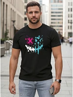 Pánske bavlnené streetwearové tričko čierne FashionStreet NX5100R Pánske bavlnené streetwearové tričko čierne FashionStreet NX5100R
