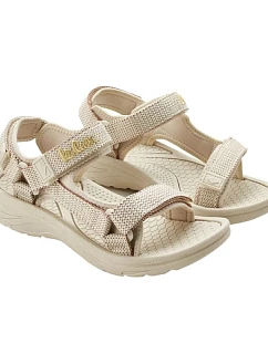 Lee Cooper dámske sandále na suchý zips na letnú pláž light beige cream women's