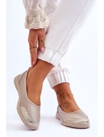 Dámske kožené ažurové baleríny Beige Lucy Dámske kožené ažurové baleríny Beige Lucy