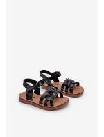 Sandałki Dziecięce Zapinane Na Rzep Czarne Venikoria