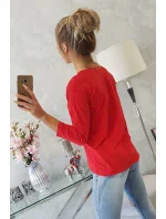 Blúzka s potlačou Tide červená