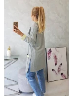 Dvojfarebná bunda s kapucňou žltá+sivá