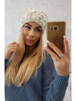 Fleecová čiapka Roksana K209 ecru+grey Fleecová čiapka Roksana K209 ecru+grey
