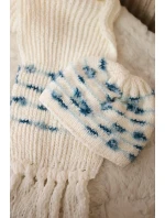 Dámska súprava so šatkou Anika K304 ecru+jeans