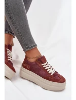 Semišové tenisky na pevnej platforme Zazoo N1270S3 Purple Semišové tenisky na pevnej platforme Zazoo N1270S3 Purple