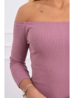 Pruhované vypasované šaty tmavo ružové