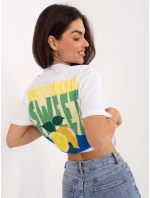 Tričko D12022AH02645W biele a žlté