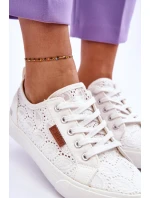 Damskie Koronkowe Tenisówki BIG STAR W274925 Białe