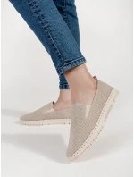 Originálne dámske hnedé mokasíny na plochom podpätku