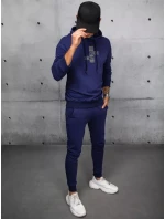 Pánske tmavomodré tepláky FashionStreet AX0678