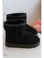 Ocieplane Czarne Dziecięce Młodzieżowe Botki Śniegowce Gooby