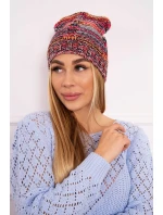 Fleecová čiapka Klaudia K255 oranžová+červená