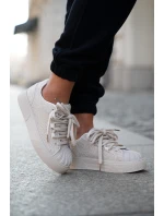 Sneakersy Damskie Ze Zdobieniem Na Platformie Beżowe Eanneth