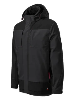 Vertex pánska zimná softshellová bunda ebony gray