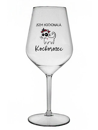 I AM A CAT. COCCORROW - číry nerozbitný pohár na víno 470 ml
