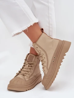 Wysokie Trampki Damskie Ocieplane Big Star OO274A356 Beżowe