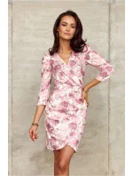 Denné šaty SUK0329 ružové - Roco Fashion